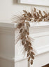 54in Long Champagne & Light Copper Glitter Holly Garland, Case of 4 Decor Jamali Garden