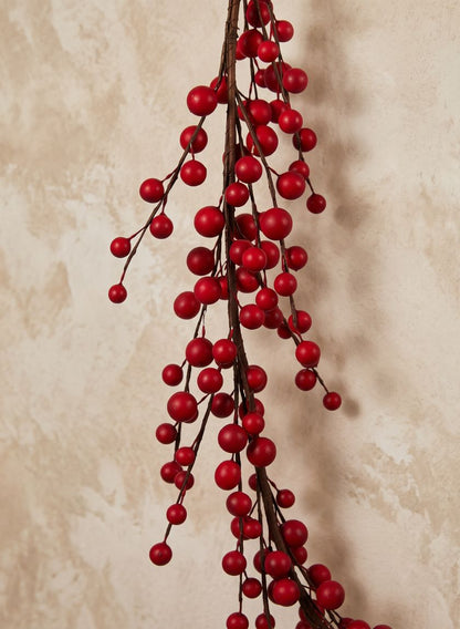58in Long Matte Red Berry Garland, Case of 6 Decor Jamali Garden