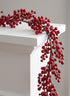 5ft Long Deep Red Berry Garland, Case of 6 Decor Jamali Garden
