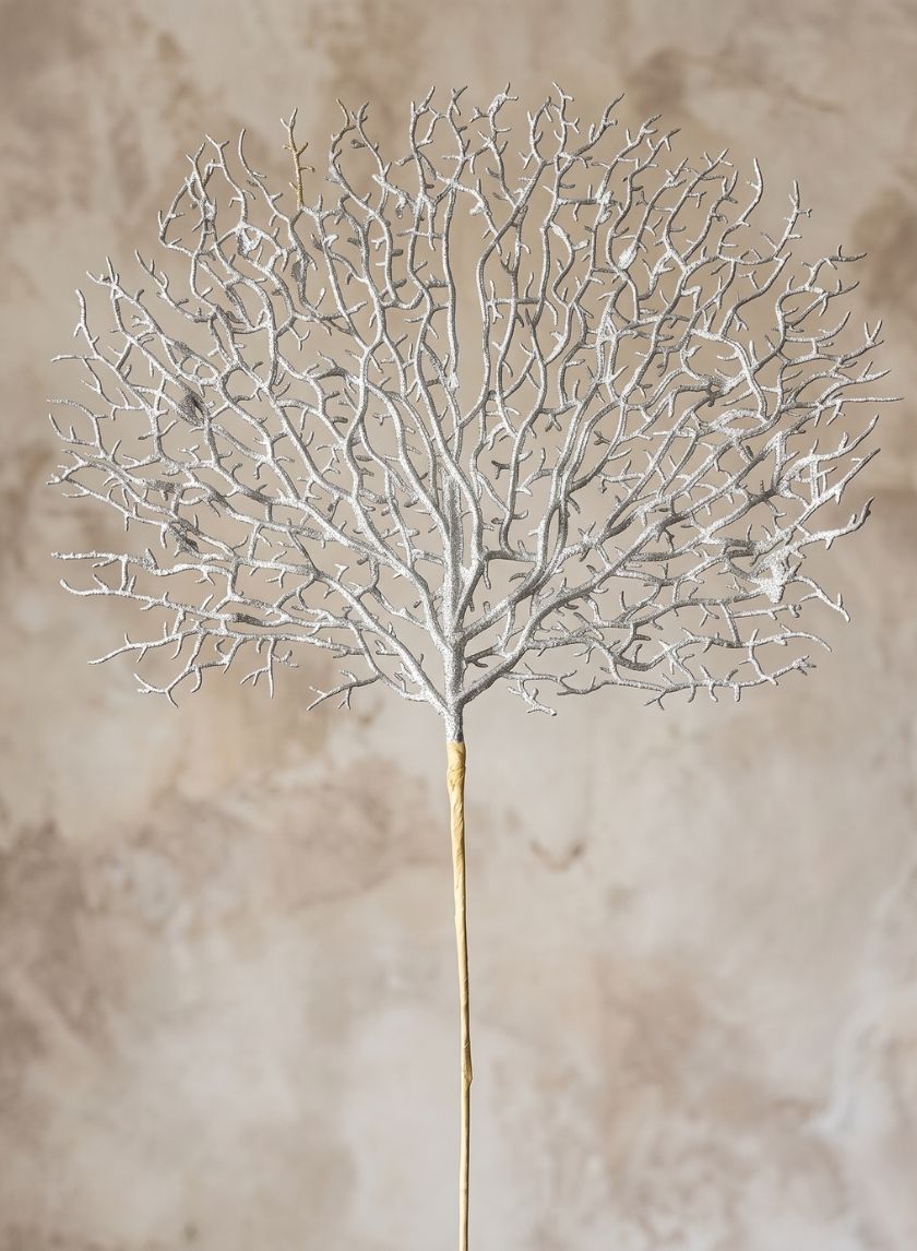 24in Long Champagne Glitter Coral Pick, Case of 12 Decor Jamali Garden