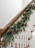 5ft Long Snowy Mixed Evergreens Garland With Pine Cones, Case of 2 Decor Jamali Garden