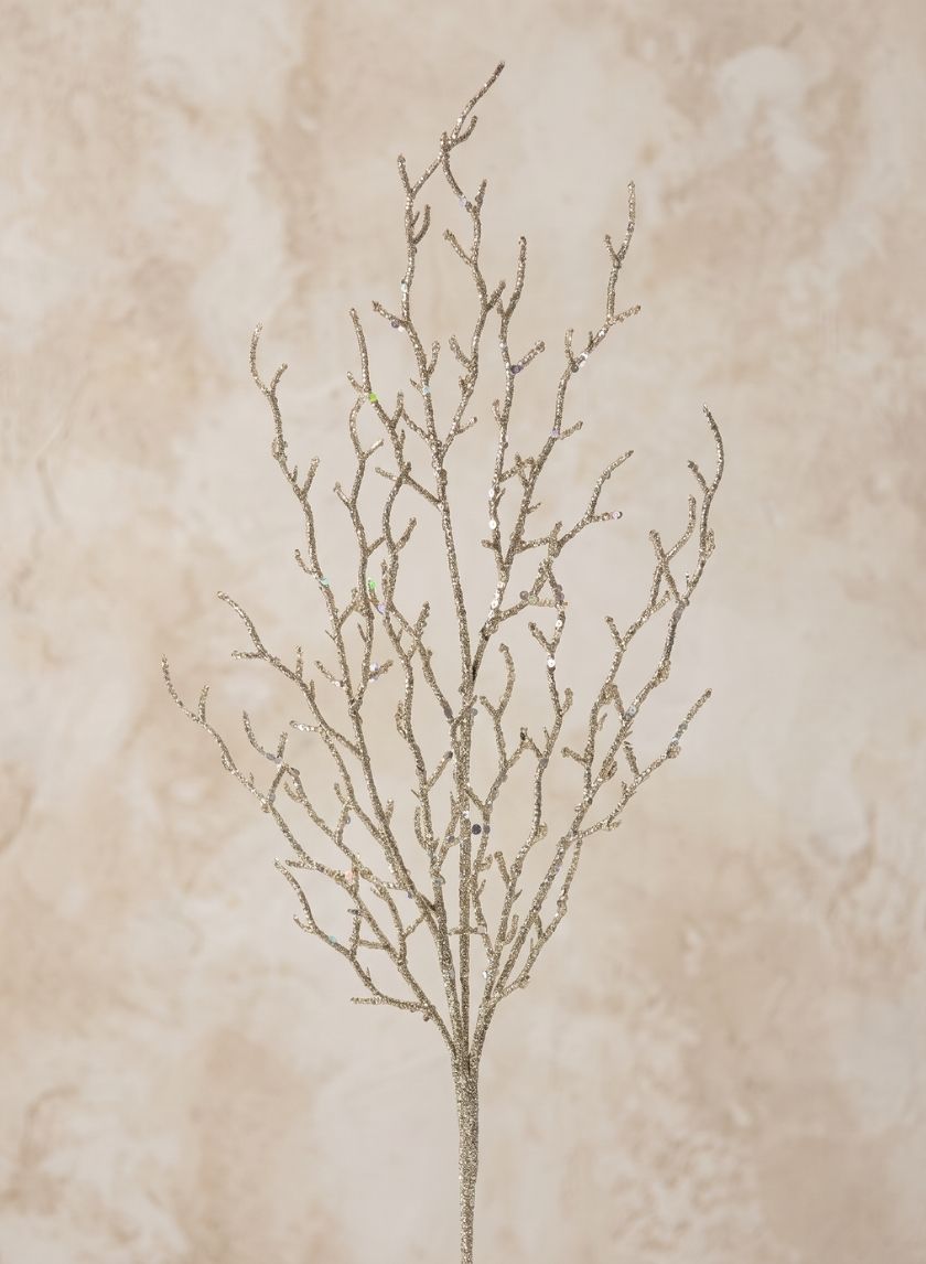 26in Long Iridescent Glitter Coral Branch, Case of 12 Decor Jamali Garden