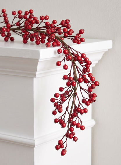 60.5in Long Red Berry &amp; Pomegranate Garland, Case of 4 Decor Jamali Garden