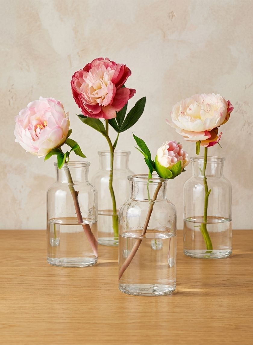 6.5in Tall Glass Bottle With Cork, Set of 2 Decor Jamali Garden
