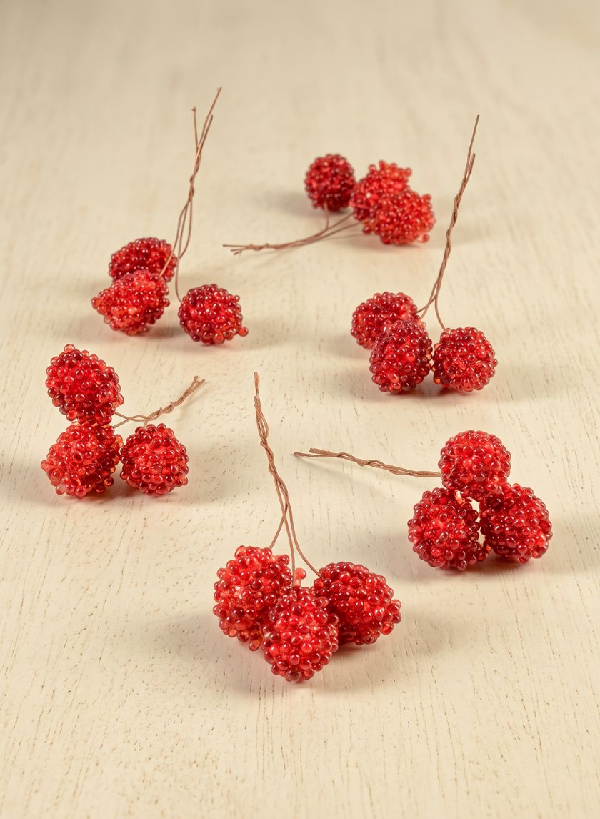 4in Long Beads Berries, 18pcs Decor Jamali Garden
