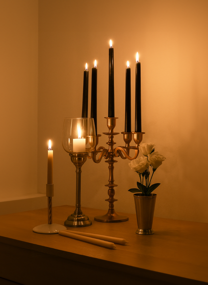 Luxe Amber Glass Candle Stick Decor Jamali Garden