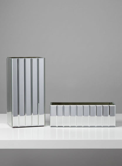 Mirror Strips Rectangle &amp; Square Glass Vase Decor Jamali Garden