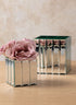 Mirror Strips Cube Glass Vases Decor Jamali Garden