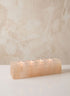 12.5in Long Moroccan Selenite Log For 4 Tea Lights Decor Jamali Garden