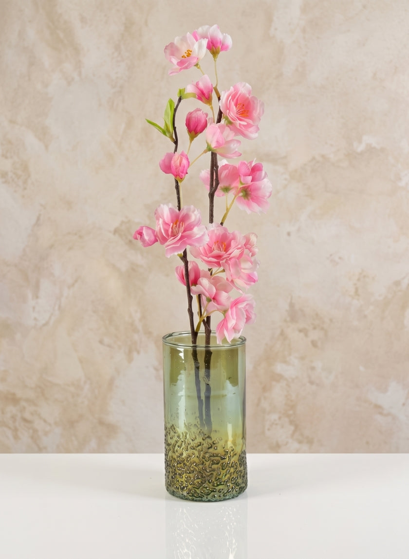 6in Tall Strasbourg Speckled Green Luster Glass Cylinder, Set of 4 Decor Jamali Garden