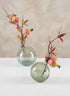 5in Wide Leila Tilted Speckled Luster Green Glass Ball Vase, Set of 2 Decor Jamali Garden