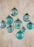 3in Round Teal Mix Glass Ornament Balls, Set of 9 Decor Jamali Garden