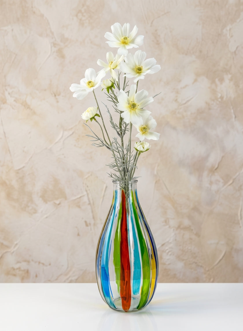 10in Tall Harlequin Glass Vase Decor Jamali Garden