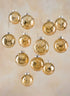 3in Round Gold Mercury Glass Plastic Ornament Ball Decor Jamali Garden