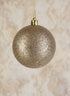 3in Round Gold Glitter Plastic Ornament Ball, Set of 12 Decor Jamali Garden