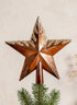 8in Tall Copper with Glitter Tree Top Star Plastic Ornament Decor Jamali Garden