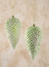 7in Long Glittered Green Tone Pine Cone, Set of 2 Decor Jamali Garden