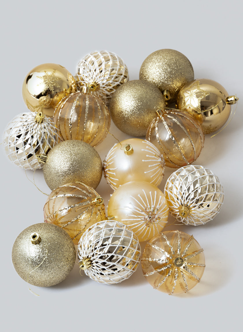 3in Round Gold Luxe Ornament Collection Decor Jamali Garden