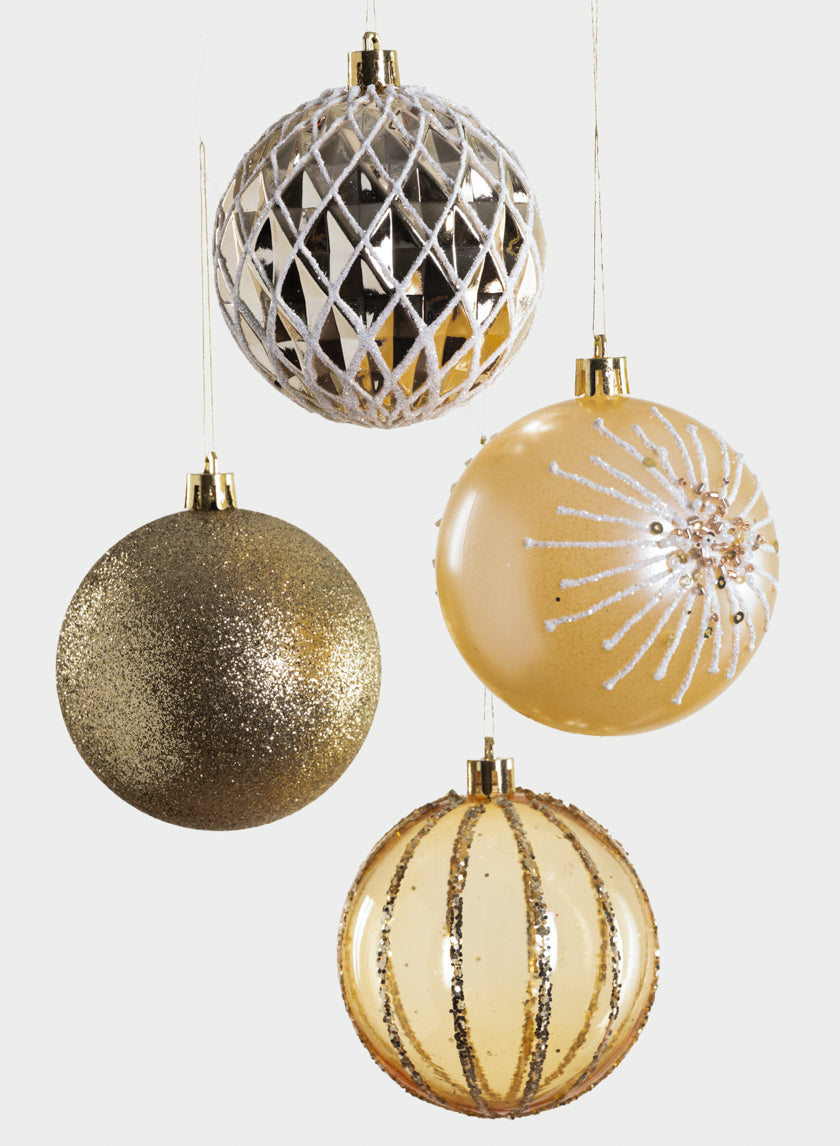 3in Round Gold Luxe Ornament Collection Decor Jamali Garden