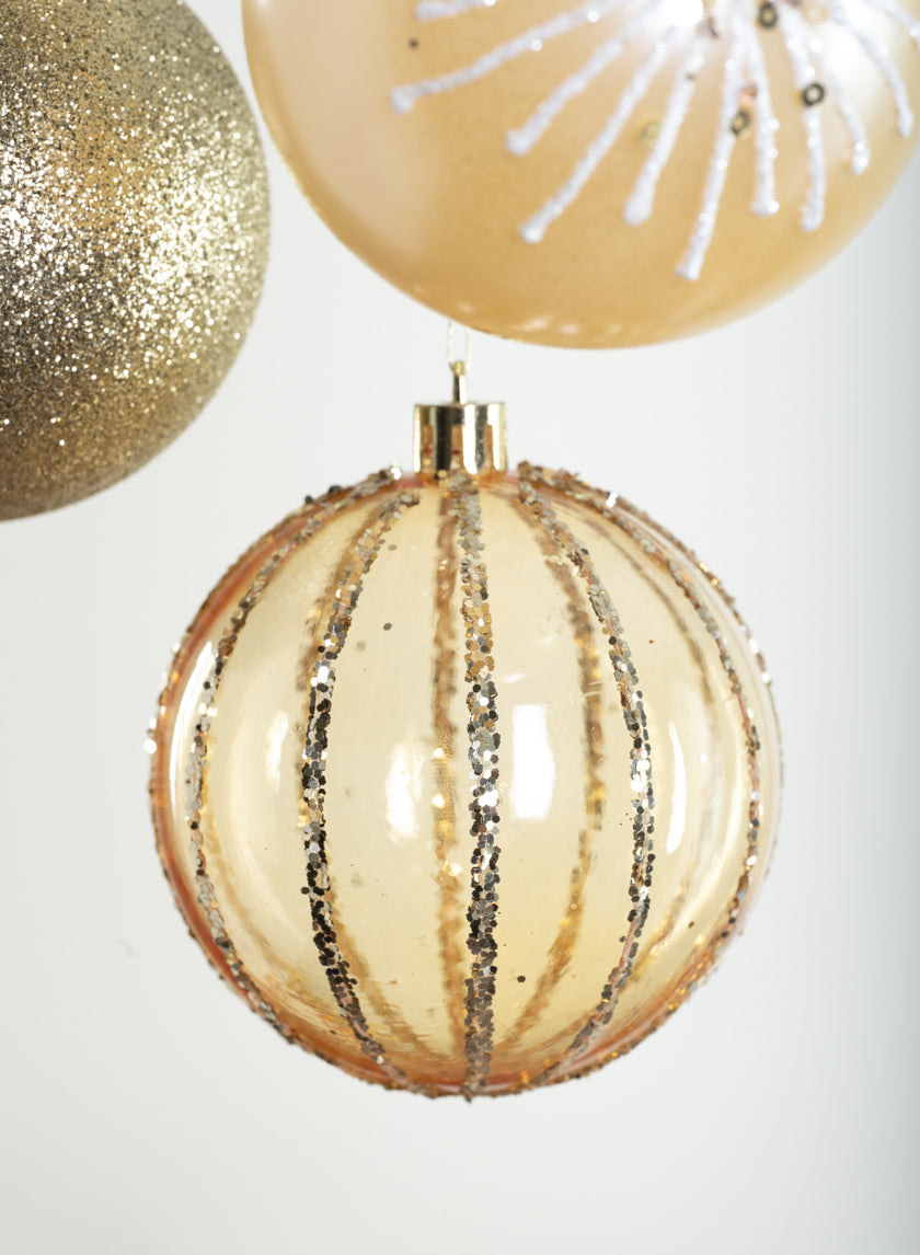 3in Round Gold Luxe Ornament Collection Decor Jamali Garden
