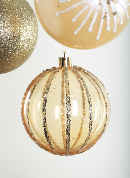 3in Round Gold Luxe Ornament Collection Decor Jamali Garden