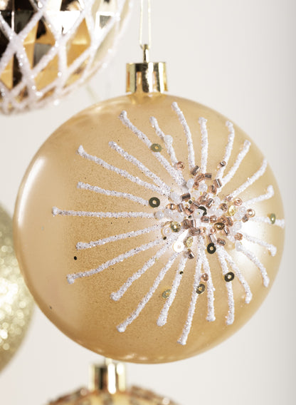 3in Round Gold Luxe Ornament Collection Decor Jamali Garden
