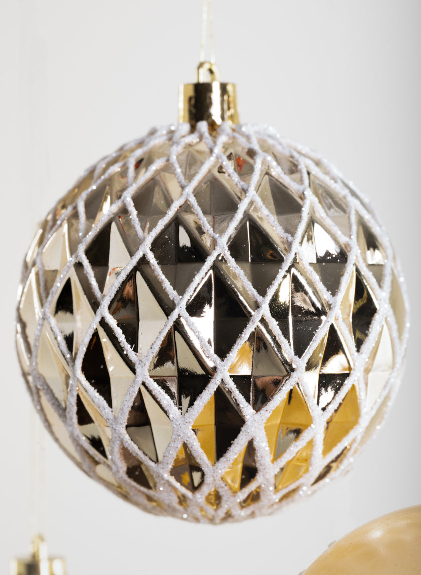 3in Round Gold Luxe Ornament Collection Decor Jamali Garden