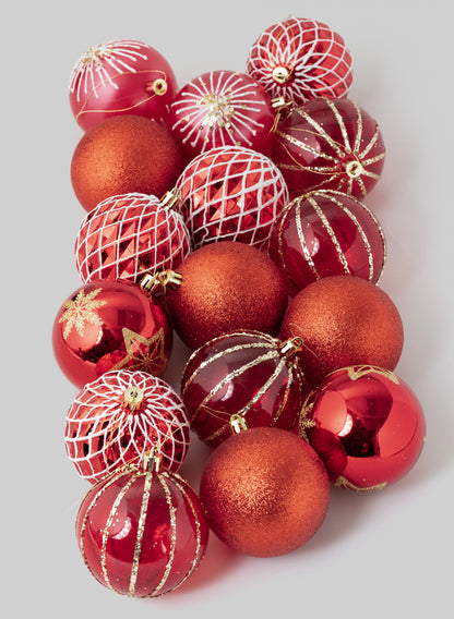 3in Round Red Luxe Ornament Collection Decor Jamali Garden