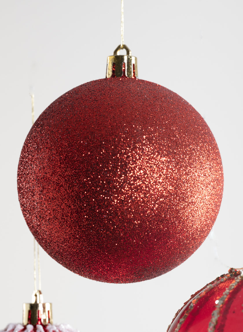 3in Round Red Luxe Ornament Collection Decor Jamali Garden