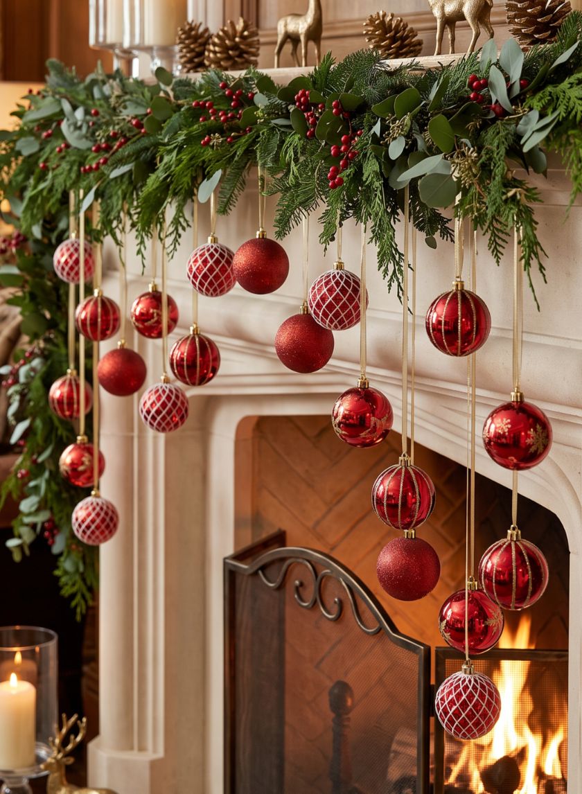 3in Round Red Luxe Ornament Collection, Set of 16 Decor Jamali Garden