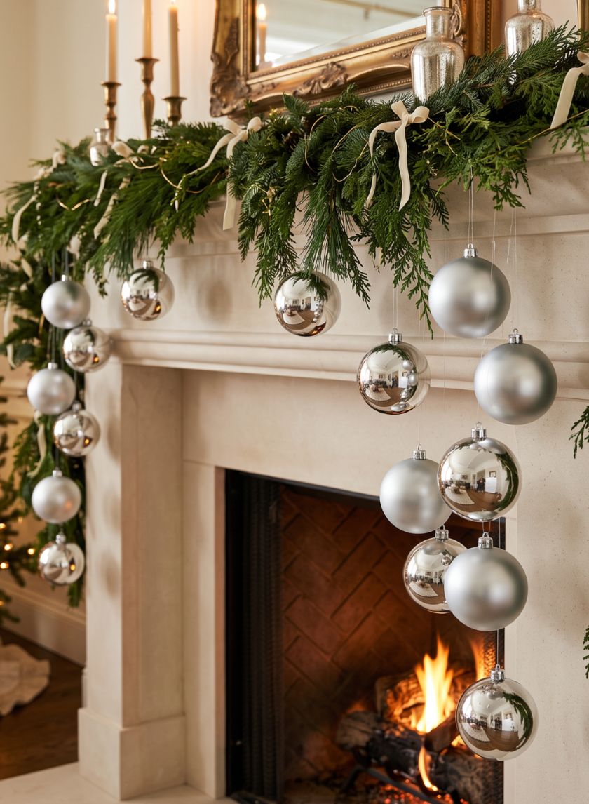 3in Round Matte &amp; Shiny Silver Ornament Plastic Ball, Set of 16 Decor Jamali Garden