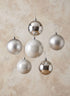 3in Round Pearl, Matte, Light, & Shiny Silver Ornament Plastic Ball, Set of 16 Decor Jamali Garden