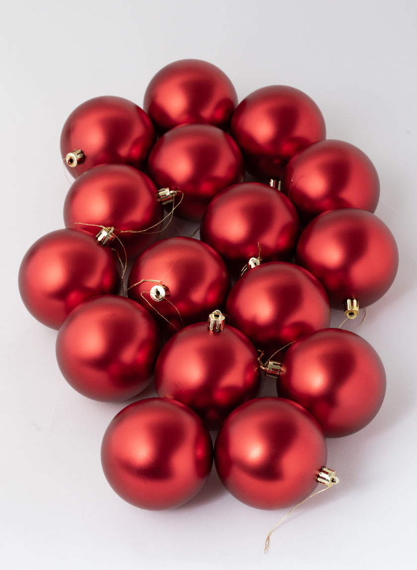 3in Round Matte Red Ornament Ball Decor Jamali Garden