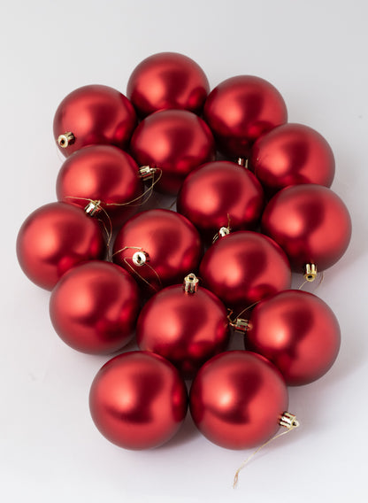 3in Round Matte Red Ornament Ball Decor Jamali Garden