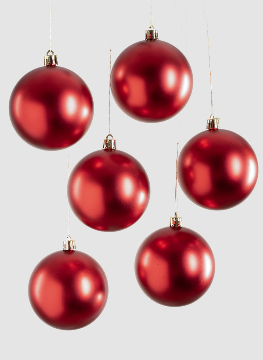 3in Round Matte Red Ornament Ball Decor Jamali Garden