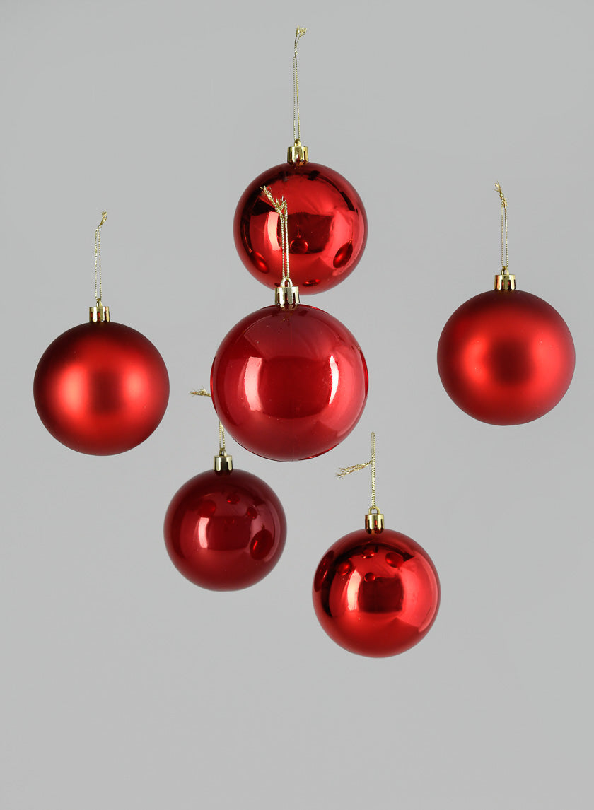 3in Round Pearl, Matte, Light, &amp; Shiny Red Ornament Ball Decor Jamali Garden