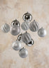 3in Wide Assorted Silver Plastic Ornaments, Set of 12 Decor Jamali Garden