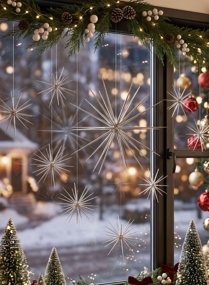 Shiny Silver Starburst Ornament