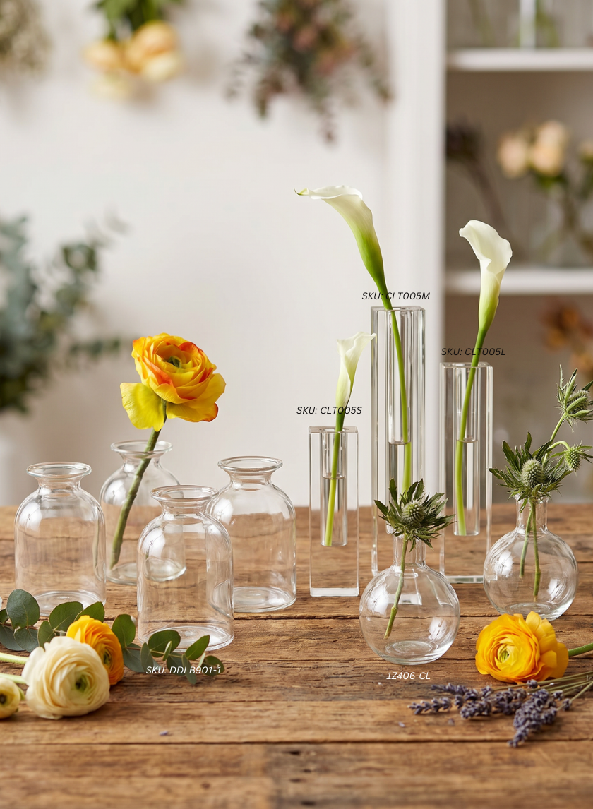 Square Glass Crystal Bud Vases Decor Jamali Garden