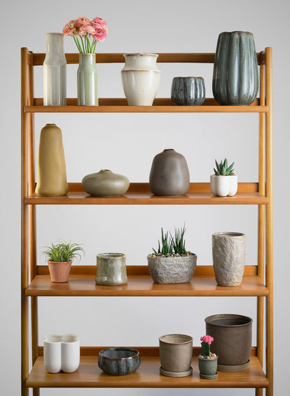 6.5in Wide Grey Glazed Leif Ceramic Bowl Decor Jamali Garden