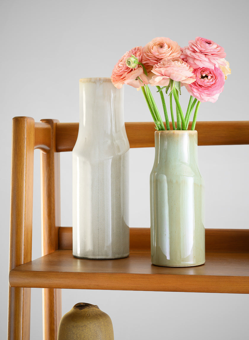 11in Tall Annika Cream Ceramic Cylinder Decor Jamali Garden