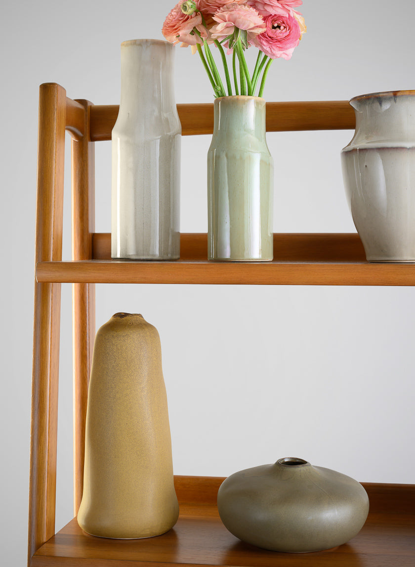 11in Tall Amund Sand Mustard Ceramic Deco Vase Decor Jamali Garden