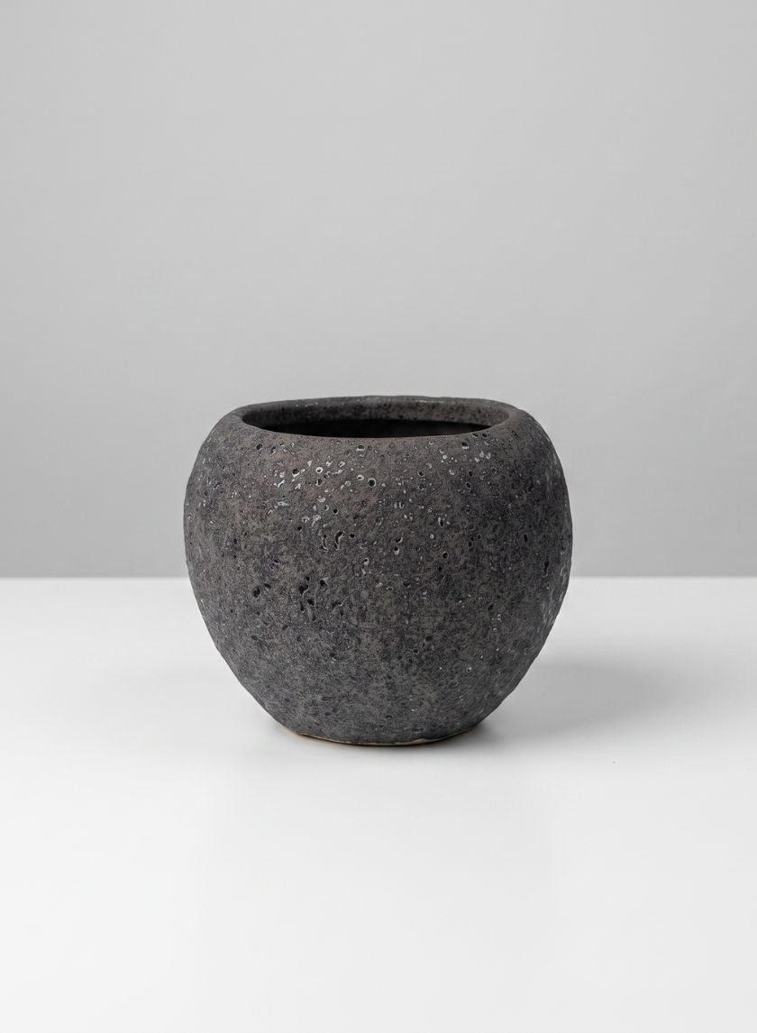 5in Dia x 5in H Boheme Black Lava Fishbowl