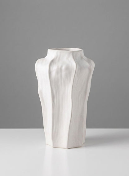 17in H Argamon Sand White Deco Vase