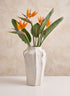 17in H Argamon Sand White Deco Vase