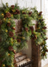 115in Long Hard Needle Garland, 35 Pinecones, 195 tips With Warm White Decor Jamali Garden
