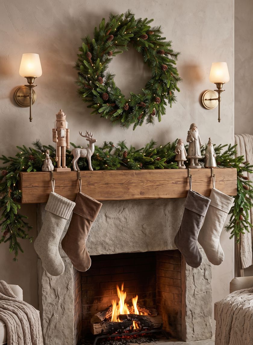 80in Long PE/Hard Needle Garland, 360 Tips, 16 Pinecones Decor Jamali Garden
