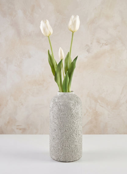 10in Tall Akihiko Aged Sandstone Ceramic Vase Decor Jamali Garden