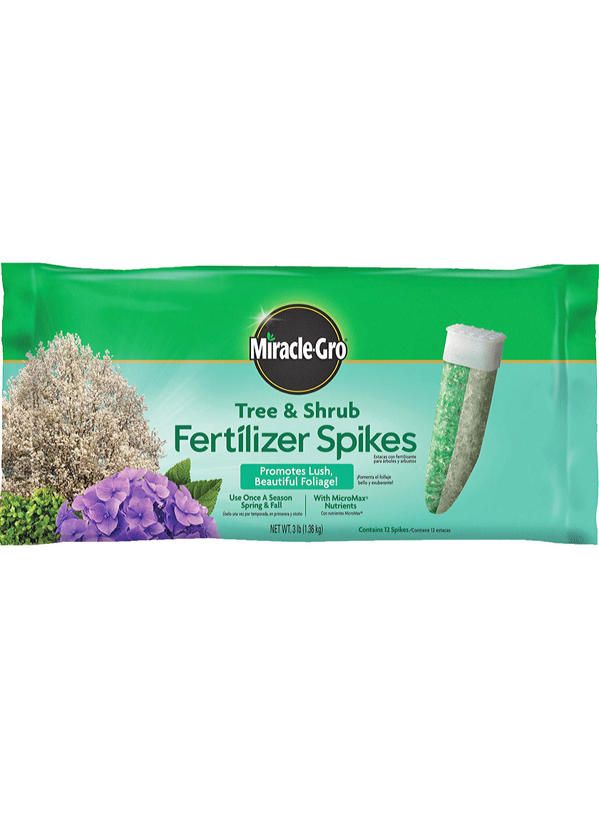 evergreen plant fertilizer Miracle-Gro Tree & Shrub Fertilizer Spikes (12 Pack)