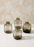 3in Tall Square Smoke Glass Bud Vase, Small, Set of 4 Decor Jamali Garden